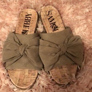 Bow slide sandals